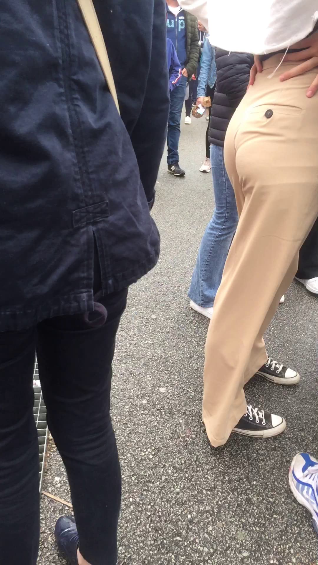 Cute teen ass at funfair
